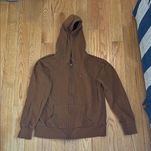 women’s time and tru brown zip up